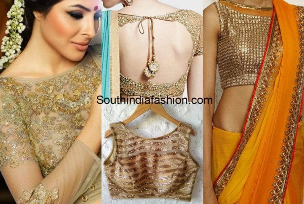 Golden blouse best sale designs full sleeves