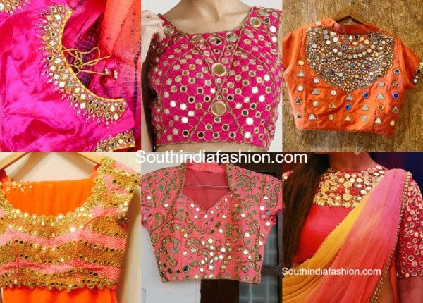 mirror_work_blouse_designs_for_wedding_silk_sarees