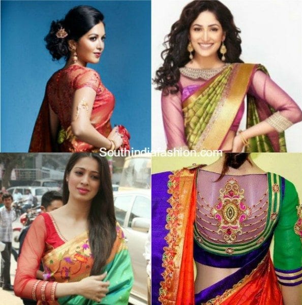 net_blouse_designs_for_silk_sarees