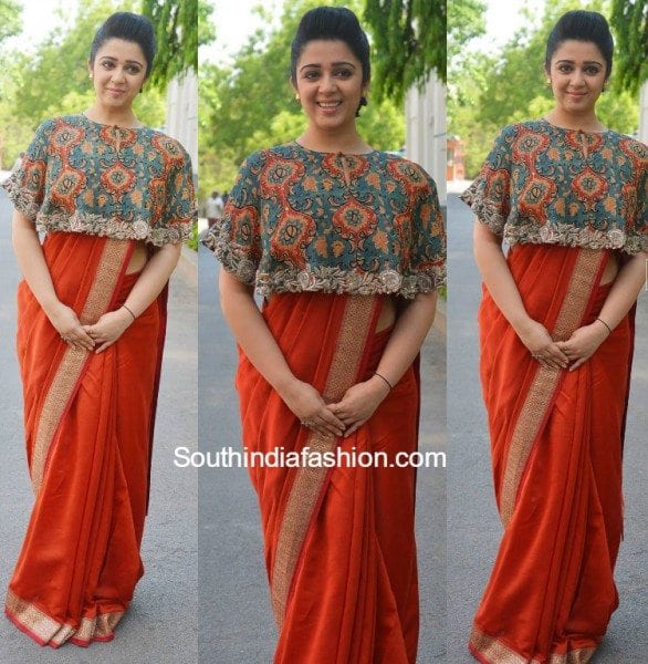 charmme_kaur_jayanthi_reddy_saree_cape