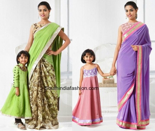 mother_daughter_matching_indian_dresses_outfits