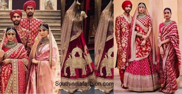 sabyasachi_red_saree_lehenga