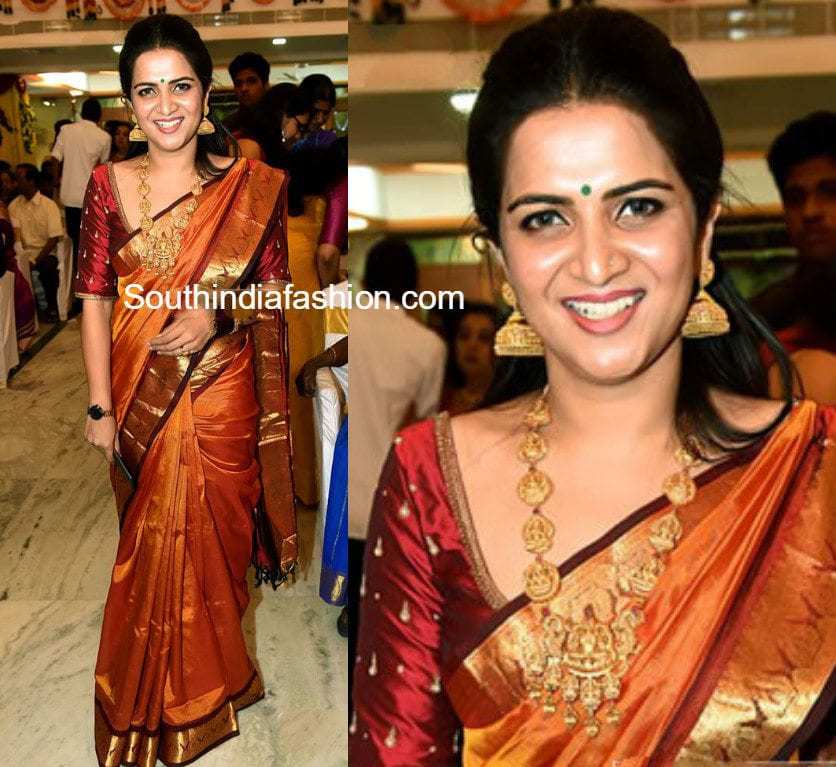 Divyadharshini In A Traditional Saree South India Fashion
