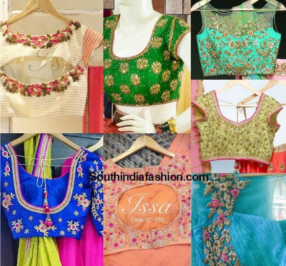 10 Super Gorgeous Heavy Work Designer Blouses by Issa – South India Fashion