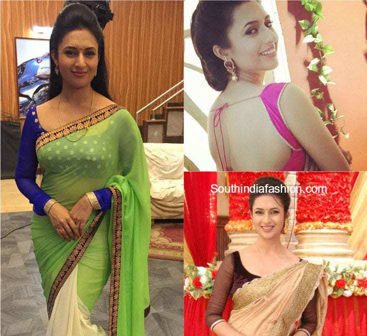 divyanka tripathi ishita saree blouse designs in yeh hai