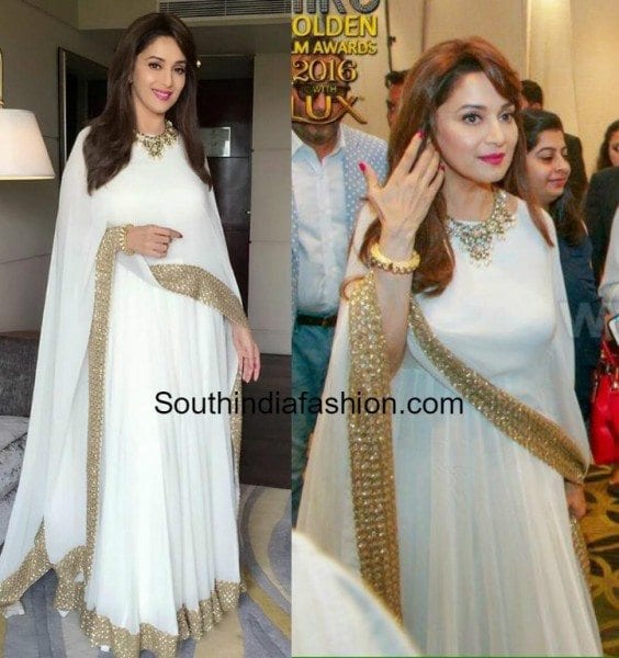 madhuri_dixit_white_prathyusha_garimella_cape_anarkali_hirutv_awards