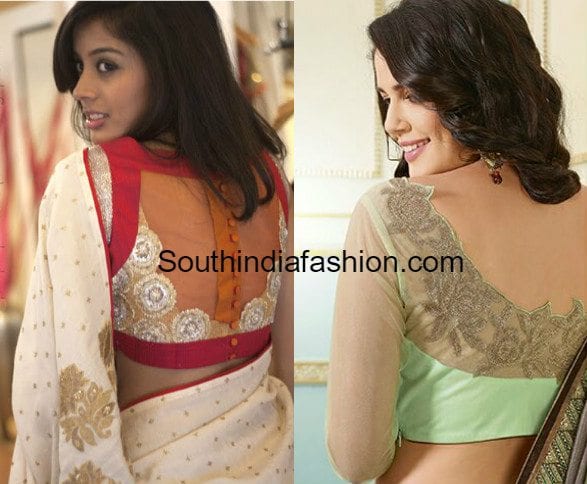 net_back_neck_blouse_designs