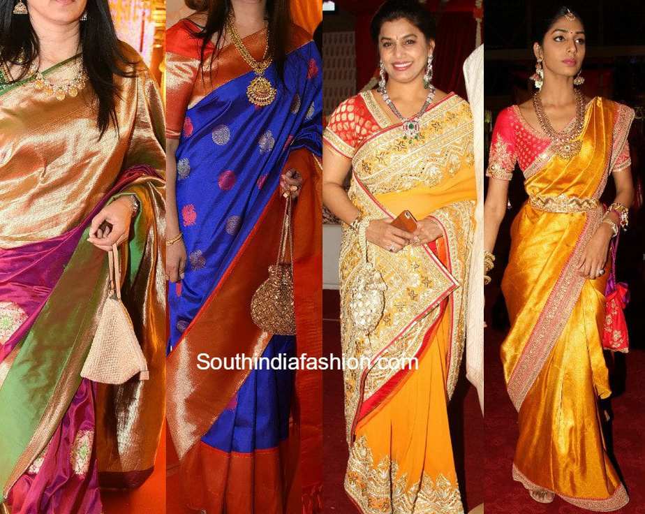 saree with sling bag