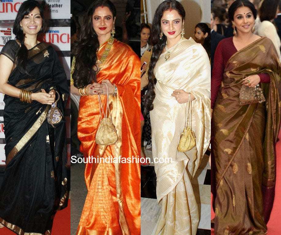 saree with sling bag