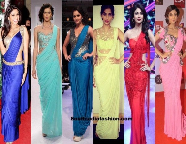 bollywood-actress-saree-gowns-style