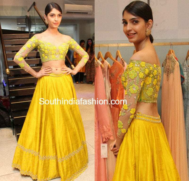 yellow crop top dress