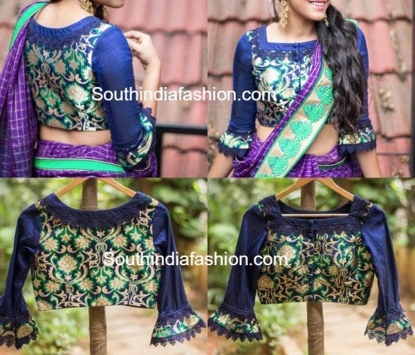 vintage_elbow_lenngth_bell_sleeves_saree_blouse