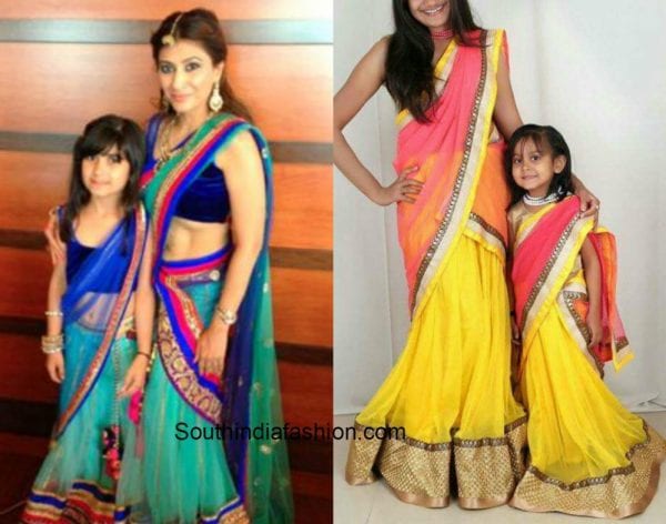 mom and daughter lehenga