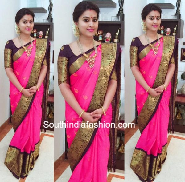 Sneha Prasanna S Diwali Look South India Fashion