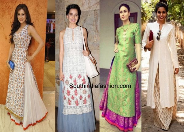 celebs-different-styles-of-wearing-kurti-with-skirt