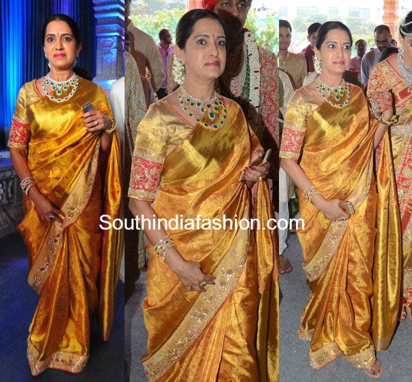 Golden Yellow Kanjeevaram Saree – South India Fashion