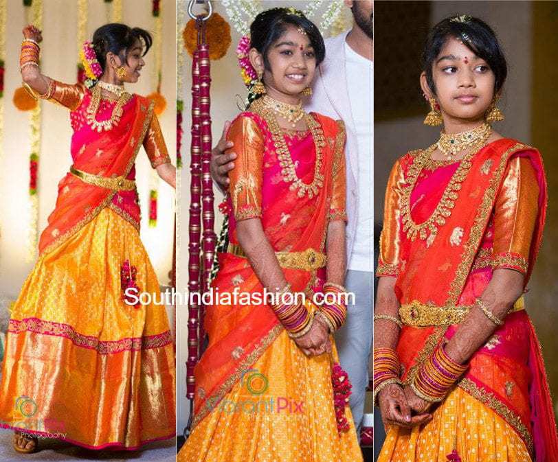 Film Director Maruthi Daughter's Half Saree Ceremony – South India Fashion