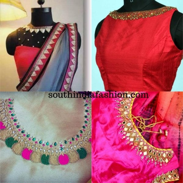 The All New Embellished Necklace Blouse Design