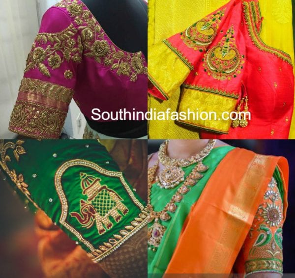 maggam-embroidered-blouse-designs-pattu-sarees