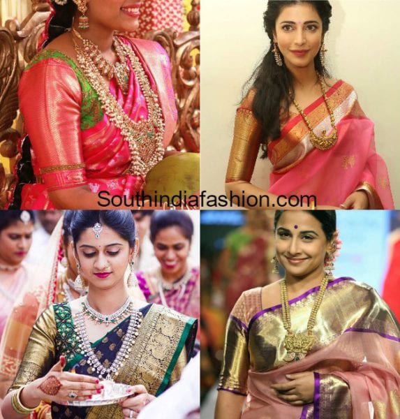 silk-saree-blouse-designs-with-big-borders