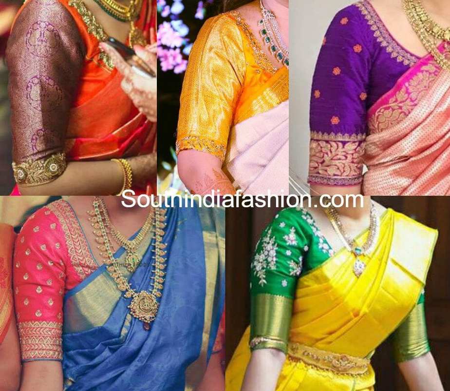 Blouse sleeve designs sales for silk sarees