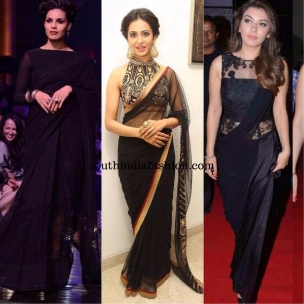 black designer sarees