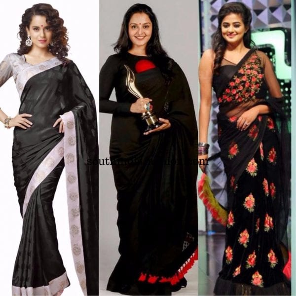 black designer sarees