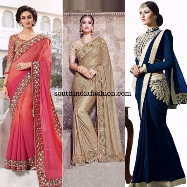 mirror work sarees