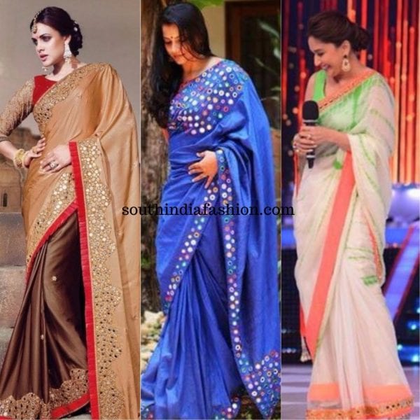 mirror work sarees