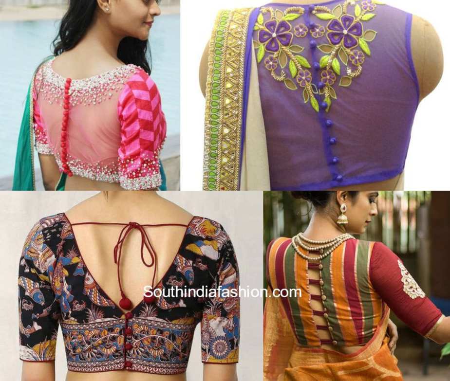 Button Back Blouse Designs – South India Fashion