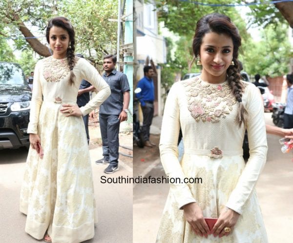 Trisha in an embellished gown 1