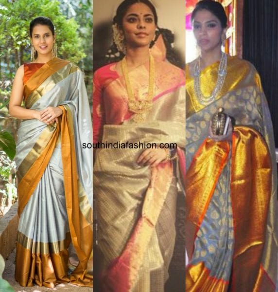 grey kanjeevaram sarees