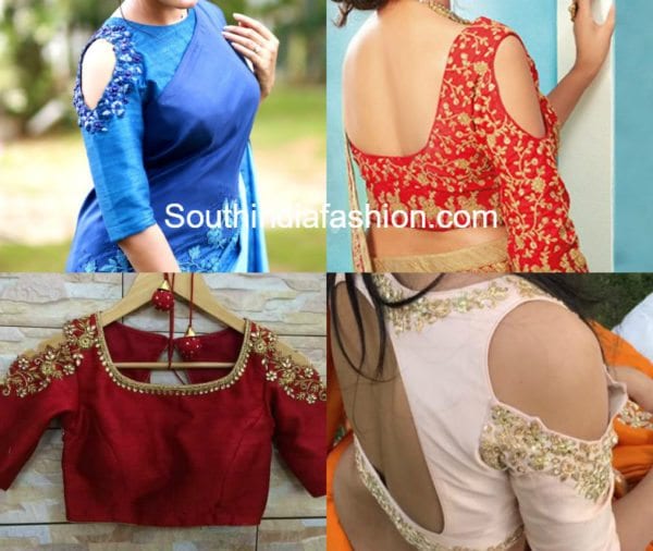 COLD SHOULDER BLOUSE DESIGNS FOR SAREES 