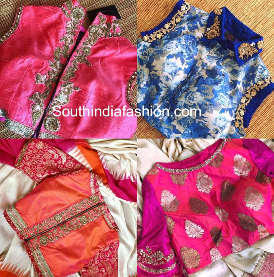 HIGH NECK EMBROIDERED BLOUSE DESIGNS