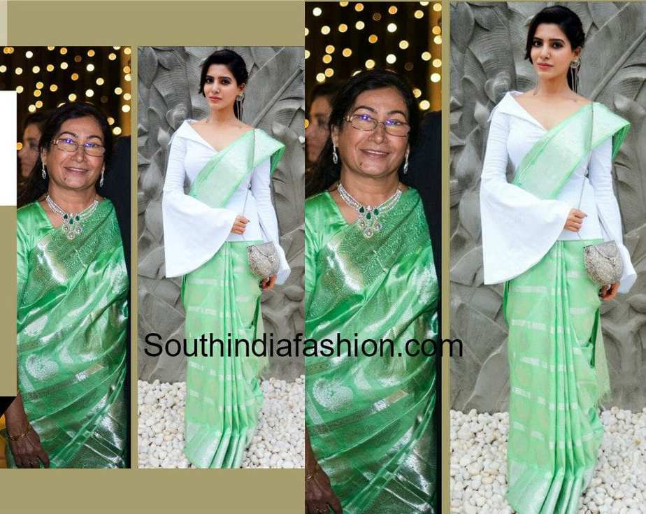 SAMANTHA PRABHU IN HER MOTHER SAREE