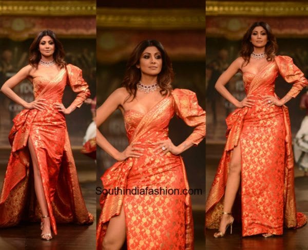 Shilpa Shetty In Monisha Jaising South India Fashion