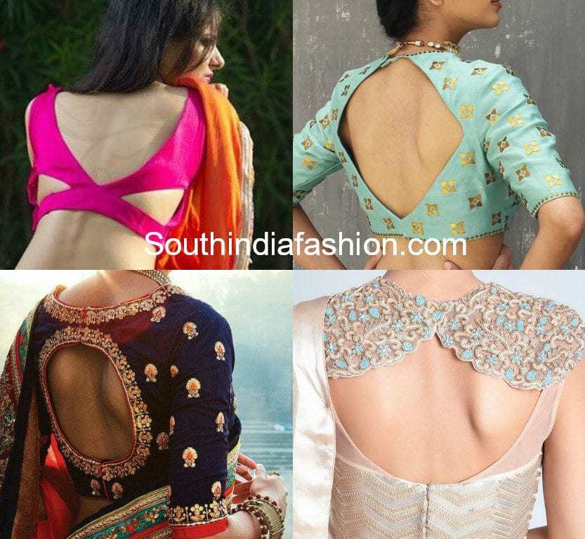 adorable cut out blouse back neck designs south india latest saree blouse designs high neck