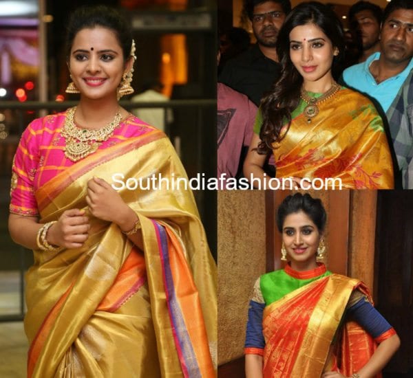 high neck blouse patterns for pattu silk sarees