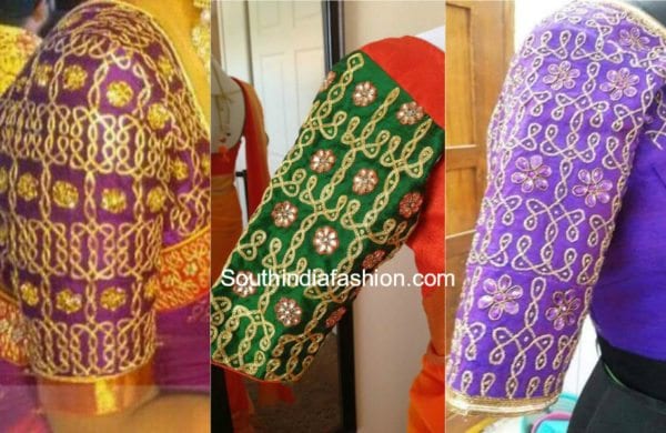 silk-saree-muggu-work-blouse-designs