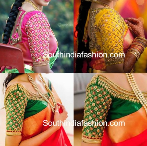 Blouse hand designs sales for silk sarees