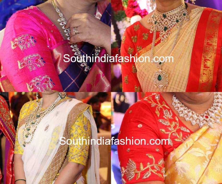 SIMPLE EMBROIDERED BLOUSE DESIGNS FOR PATTU SILK SAREES