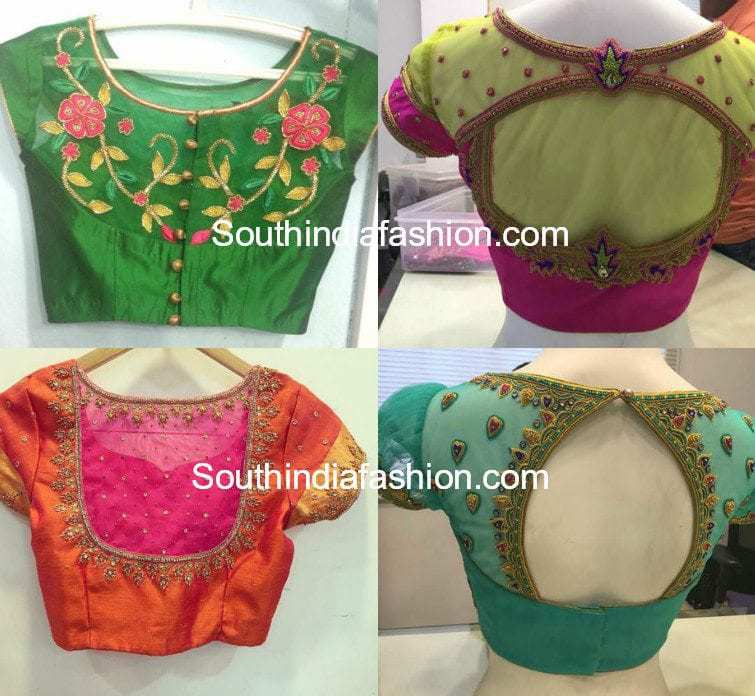 Embroidered Net Blouse Designs – South India Fashion