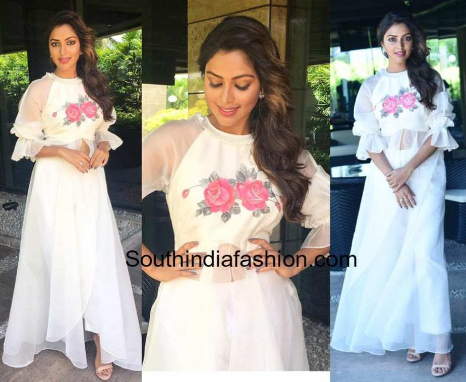 amala paul in white dress for vip2 promotions