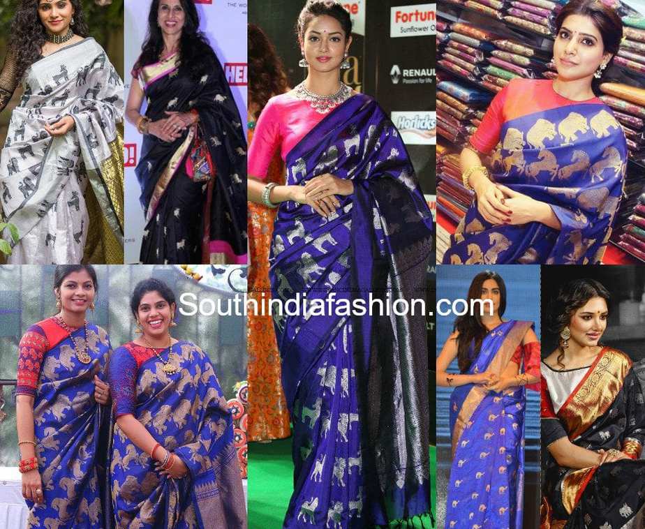 animal motif kanjeevaram silk pattu sarees