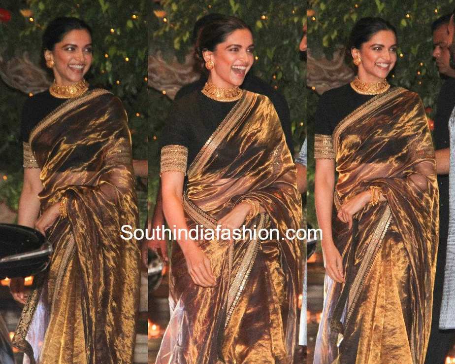 deepika padukone gold saree deepika padukone in sabyasachi south india fashion deepika padukone gold saree deepika padukone in sabyasachi south india fashion