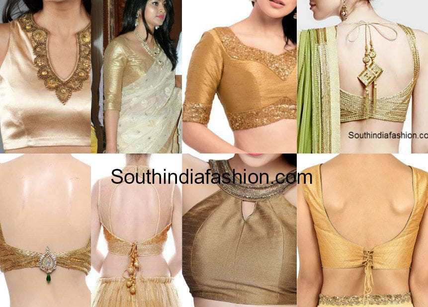 gold saree blouse designs