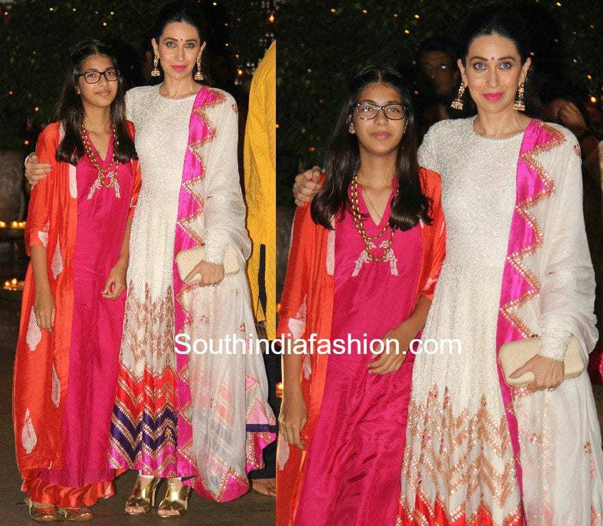 Karishma Kapoor with daughter sameira kapoor at ambani ganesh chaturthi celebrations