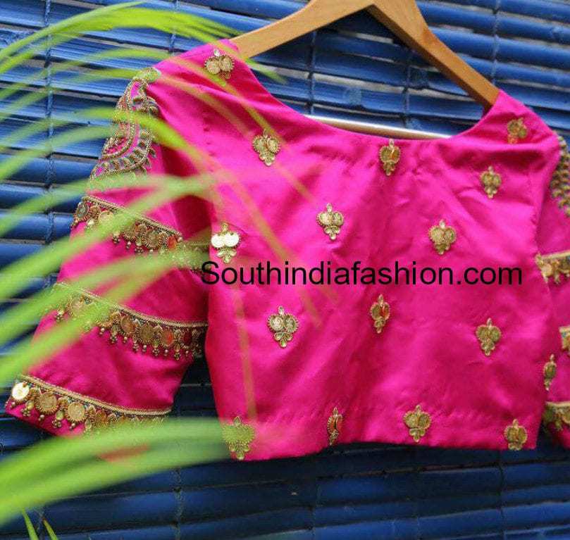 lakshmi kasu coin embellished blouse designs