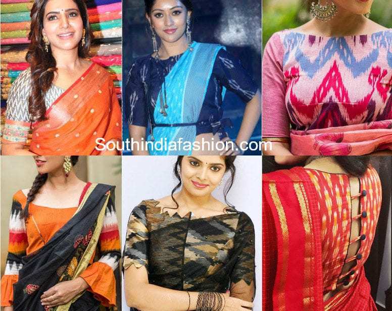 ikat saree blouse designs