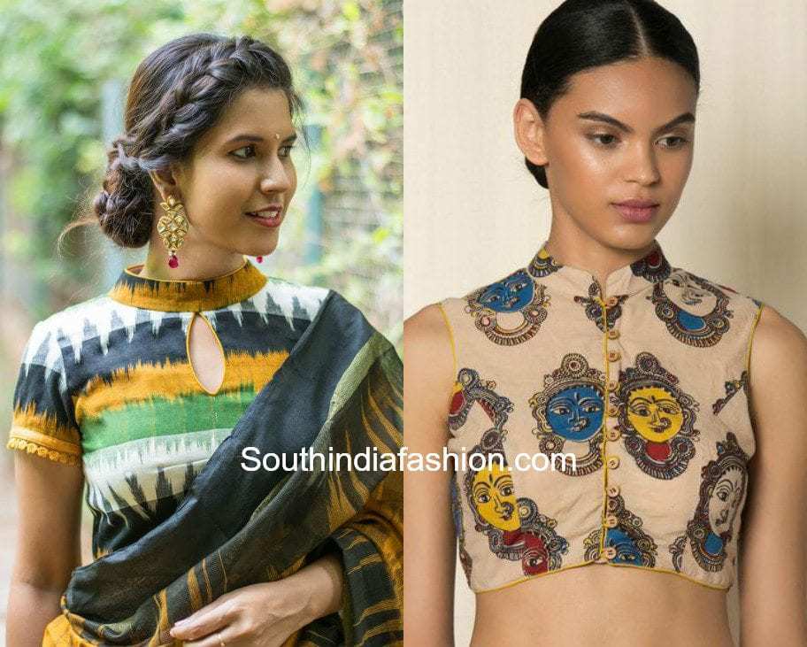Collar neck saree blouses